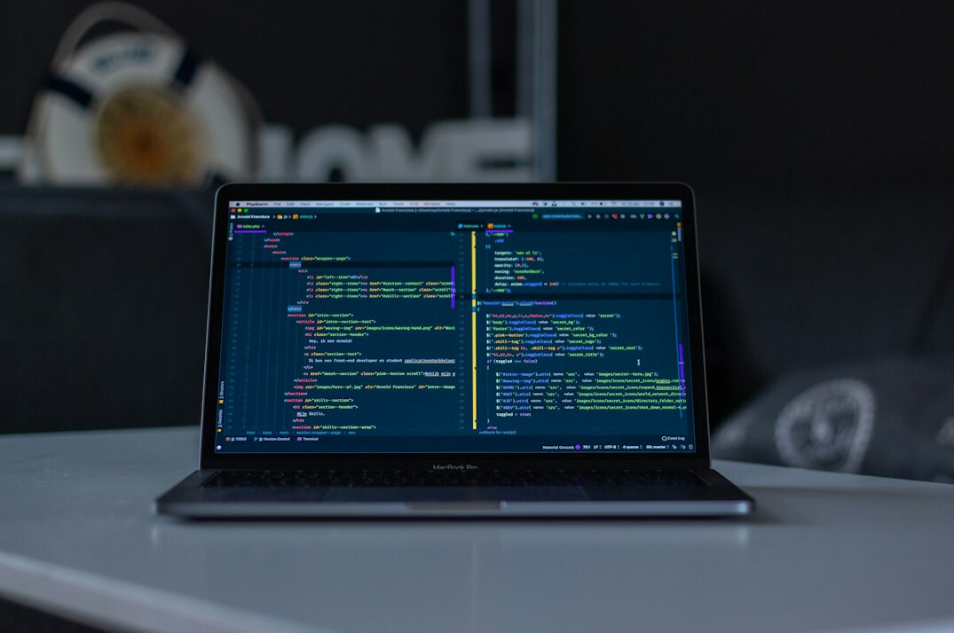 code on laptop screen