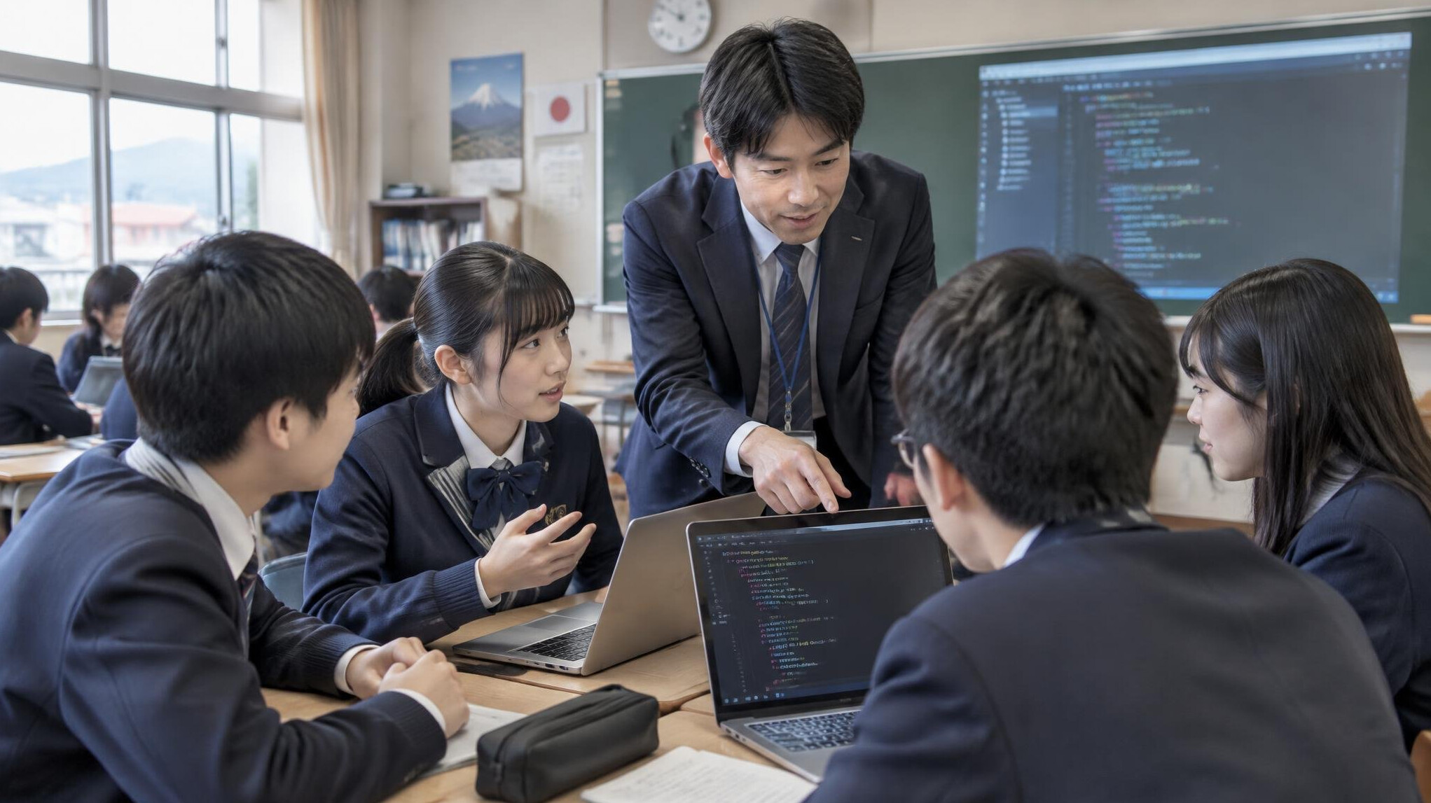 japanese classroom with students