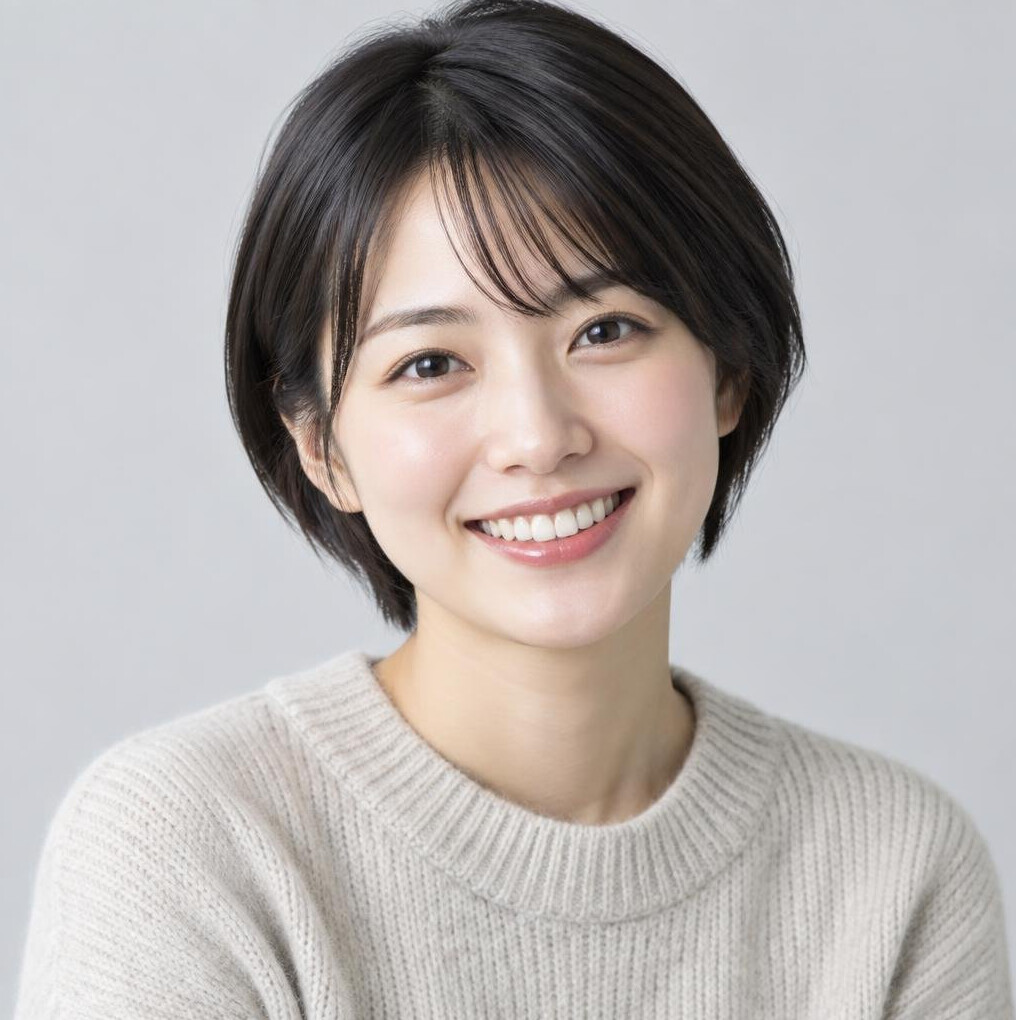 Portrait of a young Japanese woman smiling